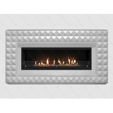 Каминный портал МДФ "DIAMOND 1743-306" с биокамином Lux Fire "Фаер Бокс Вега-1" (белый)